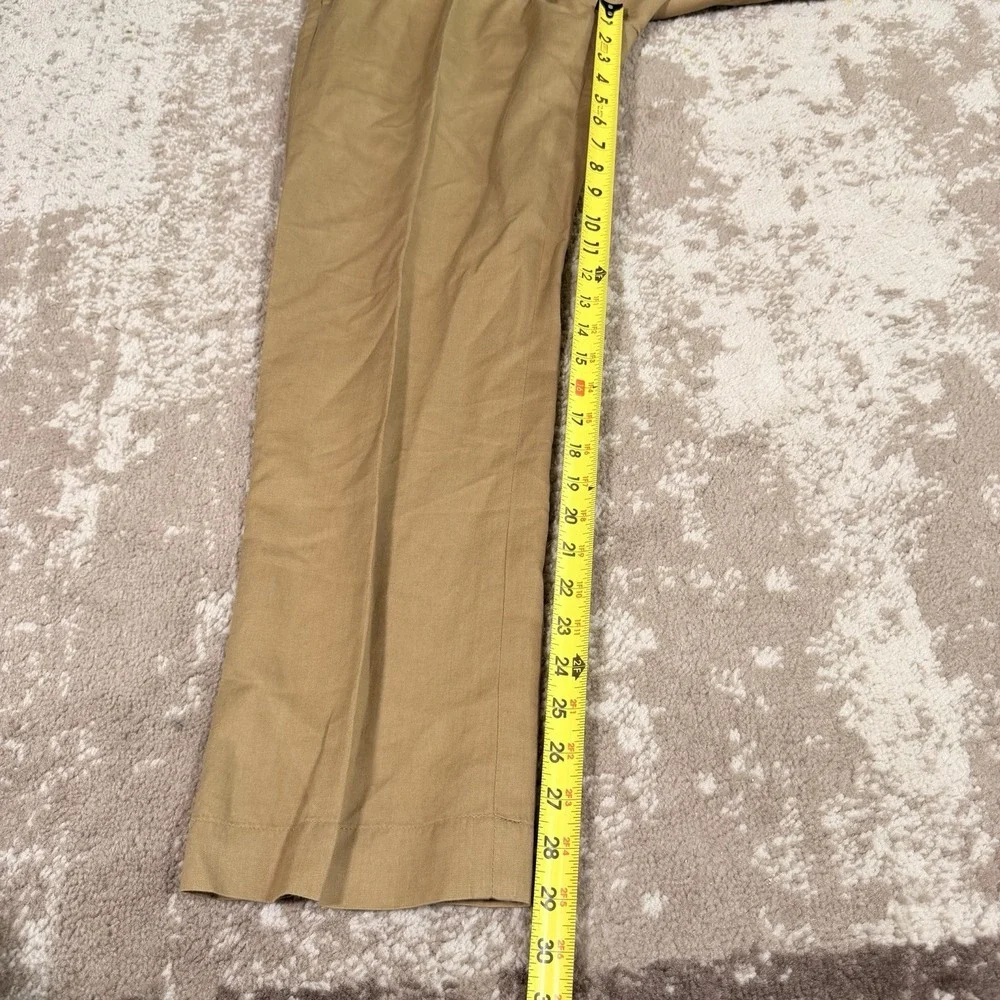 POLO RALPH LAUREN Men's Khaki Classic Fit Linen Blend Chino Pant 33x30 Preppy